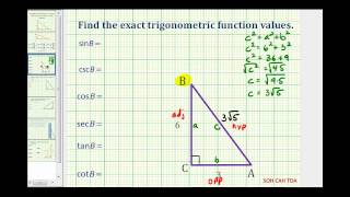 Find Trig Function Values Using a Right Triangle  Length of Hypotenuse Missing [upl. by Anem221]