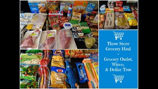 Three Store Grocery Haul Grocery Outlet Winco amp Dollar Tree [upl. by Nilats]