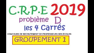 corrigé CRPE 2019 groupement 1 Maths Probleme D les 7 carrés tableur algèbre [upl. by Ainala273]