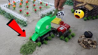 DIY MINI TRACTOR MAKING CHAFF CUTTER MACHINE FOR FARM ANIMALS SCIENCE PROJECT smartminifarming [upl. by Ahseetal]