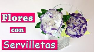 Como hacer flores de papel con servilletas  Manualidades Para Todos [upl. by Sayette]