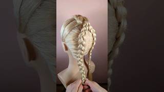 Cute school braids 📚 easyhairstyle hairtutorial [upl. by Ailuy528]