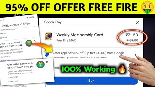 FREE FIRE 95 OFF OFFER  HOW TO REDEEM PLAY STORE 95 DISCOUNT  FREE FIRE 95 OFFER  FREE FIRE OFFER [upl. by Emirac259]