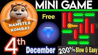 4 December 💎🔑🐹 Puzzle Trick P2E Hamster Kombat key MiniGame Solved slow step by step 🎮 [upl. by Breech112]