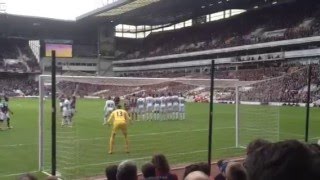 Dimitri Payet Goal freekick Vs Crystal Palace 020416 Wayne Hennessey POV [upl. by Qiratla259]