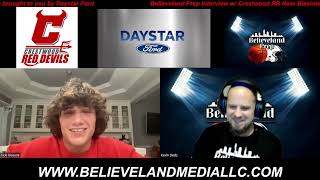 Believeland Prep Interview w Crestwood Red Devils RB Nate Blasiole [upl. by Atekal]