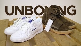 Unboxing и обзор Reebok x Гоша Рубчинский и adidas Yeezy Boost 750 Light Brown [upl. by Ilah]