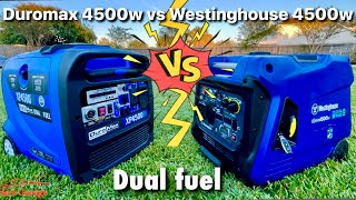 Westinghouse Igen4500DF vs Duromax xp4500ih Dual Fuel Generator review [upl. by Gunning]