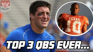 Top 3 College Football QBs EVER Tim Tebow amp Vince Young make the cut 👀  The Matt Barrie Show [upl. by Ettelrac]