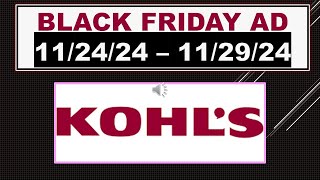 KOHLS BLACK FRIDAY AD 112424  112924 [upl. by Widera]