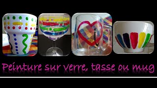 peinture sur verre tasse ou mug facile [upl. by Savanna31]