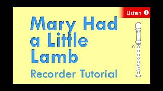 Mary Had a Little LambRecorder Easy [upl. by Meletius]