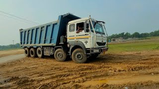 Tata Signa 4830TK  Tata Dumper  Unloading Stone Boulder KGF  Sujal vlogger [upl. by Vale]