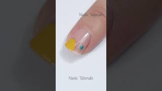 Blue Green Gold and Yellow Autumn Nail Art Tutorial shorts [upl. by Malley]