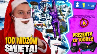 100 WIDZÓW na ŚWIĘTA w Fortnite  nagrody za 1000zł [upl. by Yenffad]