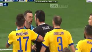 DRAMA at the death GBuffon Red Card PENALTY TO REAL MADRID 11042018 [upl. by Eynobe]