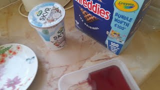 Shreddies Cereal Skyr Yogurt amp Jelly ASMR Eating [upl. by Ydac]