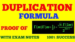 DUPLICATION FORMULA  GAMMA FUNCTION  STATE AND PROVE DUPLICATION FORMULA FOR GAMMA FUNCTION [upl. by Alamat]