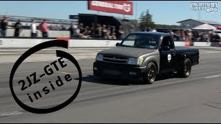 730whp 2JZ Swapped Tacoma Goes Roll Racing [upl. by Kcorb]