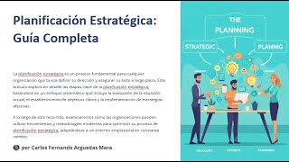 Planificación Estratégica Guía Completa Ingenieria en acción [upl. by Ynamrej]