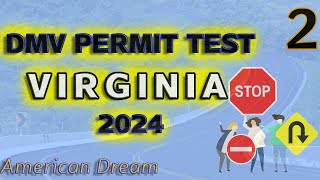 Virginia DMV Permit Practice Test 2024 Video 2 [upl. by Osman]