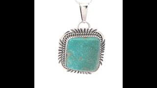 Native American Jewelry Genuine Pilot Mountain Turquoise Sterling Silver Pendant [upl. by Nnylarac]