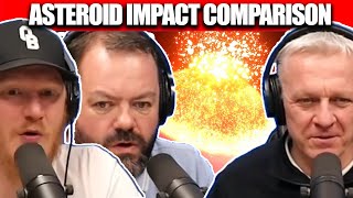 Asteroid Impact Comparison REACTION  OFFICE BLOKES REACT [upl. by Kcirred]