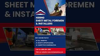 Hiring Sheet Metal Foremen amp Installers sheetmetal metalworking metalfabrication [upl. by Merrilee165]