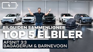 ELBIL TOP 5 Bagagerum og barnevognstest » Tesla Y  Skoda Enyaq  VW ID4  Volvo XC40  Audi Q4 [upl. by Fortune93]