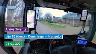 Arriva Twente  Volvo 7900 Electric met MirrorEye cameras op lijn 65  Dutch Bus driver POV [upl. by Jolda657]