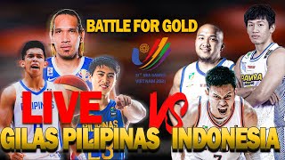 LIVE GILAS PILIPINAS VS INDONESIA MENS BASKETBALL BATTLE FOR GOLD [upl. by Odlonyer]