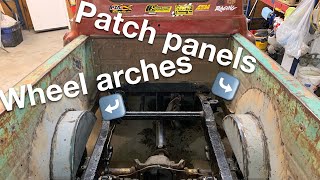 welding patch panels into my 1957 Chevy rat rod pickup stepside bed [upl. by Abil714]