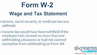 IRS W2 Form Wage and Tax Statement  ExpressTaxFilings [upl. by Hgielsa]