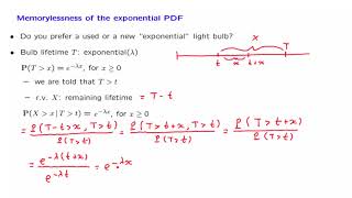 L094 Memorylessness of the Exponential PDF [upl. by Lemra372]