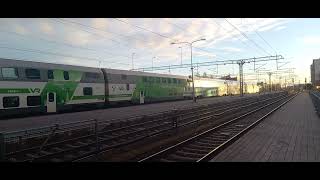 IC 63 HelsinkiKouvolaOulu arrives to Oulu railway station [upl. by Akihdar]