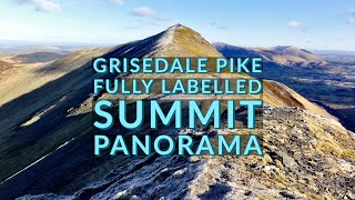 Grisedale Pike  Fully Labelled Summit View Panorama  Lake District Hikes amp Walking [upl. by Haughay]