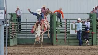 Kremmling Colorado Middle Park Fair and Rodeo Cowboys Bronc Riding [upl. by Ahsiam311]