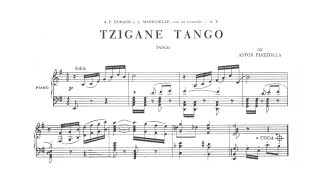 Astor Piazzolla Tzigane Tango for piano with score [upl. by Aifos]