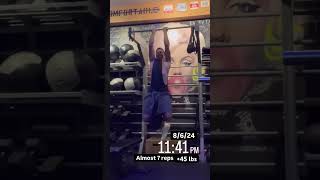 Weighted pull ups 45 lbs [upl. by Acihsay451]