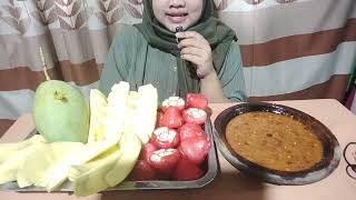 Mukbang Rujak Mangga Muda Nanas dan Jambu Air 😋😍 [upl. by Carlen113]