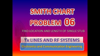 SMITH CHART PROBLEM06 Find location and length of single stub [upl. by Schaefer]