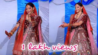 Kumauni Mahila sangeet mai dulhan ka dance♥️ Janemanmere piya  kumauni wedding  Bhawana Bisht [upl. by Yesdnyl]