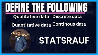 define qualitative data quantitative data discrete data continuous data stats rauf [upl. by Gambell]