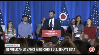 JD Vance defeats Tim Ryan in Ohio Senate race Todays top headlines [upl. by Kalk159]