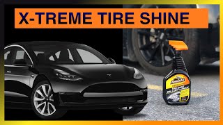 Best Tire Shine How to use Armor All  Tire Shine vs Very Dry Tesla Model 3 Tires Extreme Shine [upl. by Enalda]