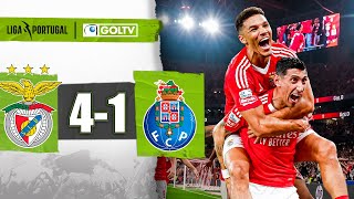 DOBLETE INFERNAL DEL FIDEO DI MARÍA EN EL CLÁSICO PORTUGUÉS  Benfica 41 Porto  Liga Portugal 2024 [upl. by Darken]