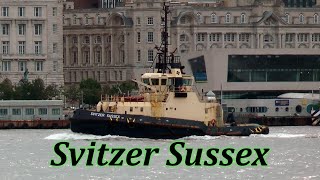 Svitzer Sussex Tug On The River Mersey [upl. by Nirra137]