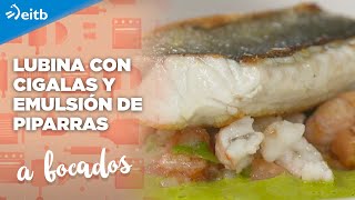 A BOCADOS Lubina con cigalas y emulsión de piparras [upl. by Seavey]