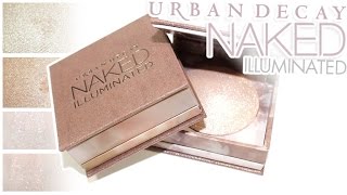 Review amp Swatches URBAN DECAY Naked Illuminated Shimmering Powders  Aura Luminous [upl. by Odlanar]