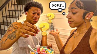 I PUT A TAMPON IN HIS FOOD PRANKGONE WRONG [upl. by Ettenowtna]